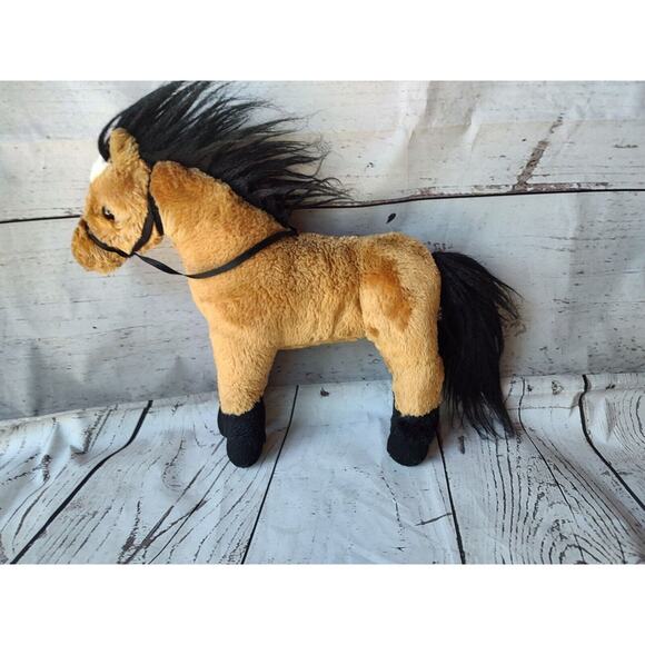 Douglas Cuddle Toy Horse Stuffed Animal Plush Brown Black Pony - Picture 1 of 6